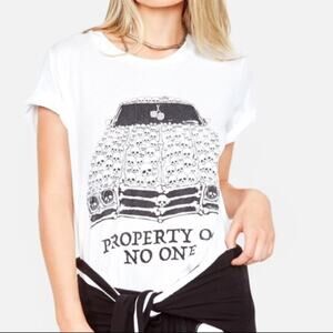 Lauren Moshi Property of No One White T-Shirt Size Small